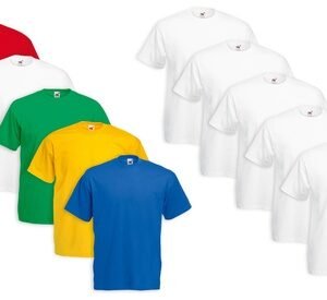 T-Shirt Fruit Of The Loom: Nero / Xxl