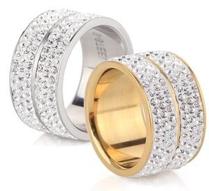 Anello Linns Con Cristalli Austriaci: 1 Anello / Oro / 54