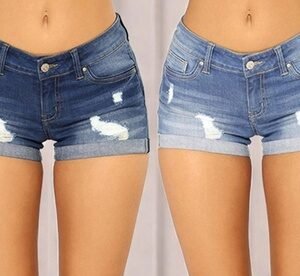 Shorts Denim Da Donna: Blu / Taglia Xl