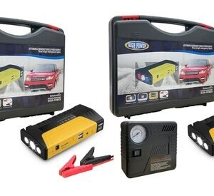 Kit D Emergenza Per Auto Con Compressore Cavi Torcia E Power Bank