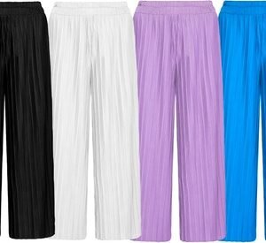 3 Pantaloni Lunghi Da Donna / 1 Bianco + 1 Viola + 1 Blu / Taglia M-L