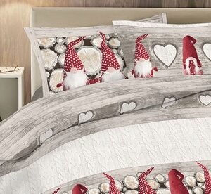 Parure Copripiumino Gnomi 100 % Cotone Made In Italy: Singolo / Blu