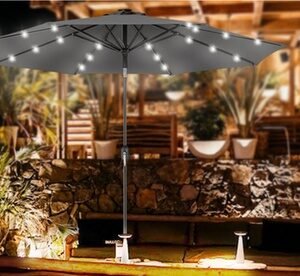 Ombrellone Da Giardino Antivento Con Luci Led: Écru