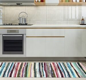 Tappeto In Cotone Chindi: 50 X 180 Cm