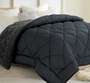 Caldo Piumino Reversibile Sherpa Grigio Sampur: 140 X 200 Cm