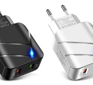 2 Adattatori Per Caricabatterie Usb/ Nero