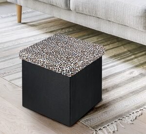 Pouf Contenitore Tartan: Grigio