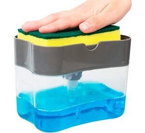 2 Dispenser Sapone Per Cucina Con Spugna