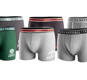 Set Da 4 Boxer Da Uomo Franklin & Marshall: Antracite E Verde / Taglia M