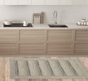 Tappeto Passatoia Da Cucina: Zig Zag Grigio Perla / 57 X 240 Cm