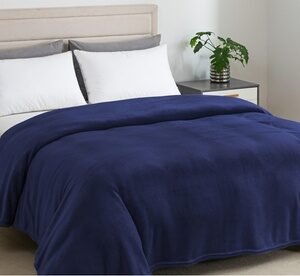 Set Da 2 Coperte In Flanella: Navy / Super King