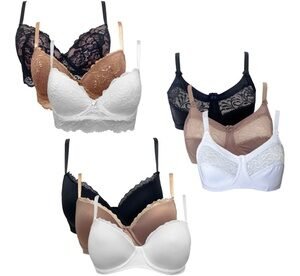 Confezione Da 3 Reggiseni Coconuda: Peonia / Bianco / Taglia 3b