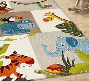 Tappeto Decorativo Per Bambini: Puzzle - Beige / 100 X 150 Cm